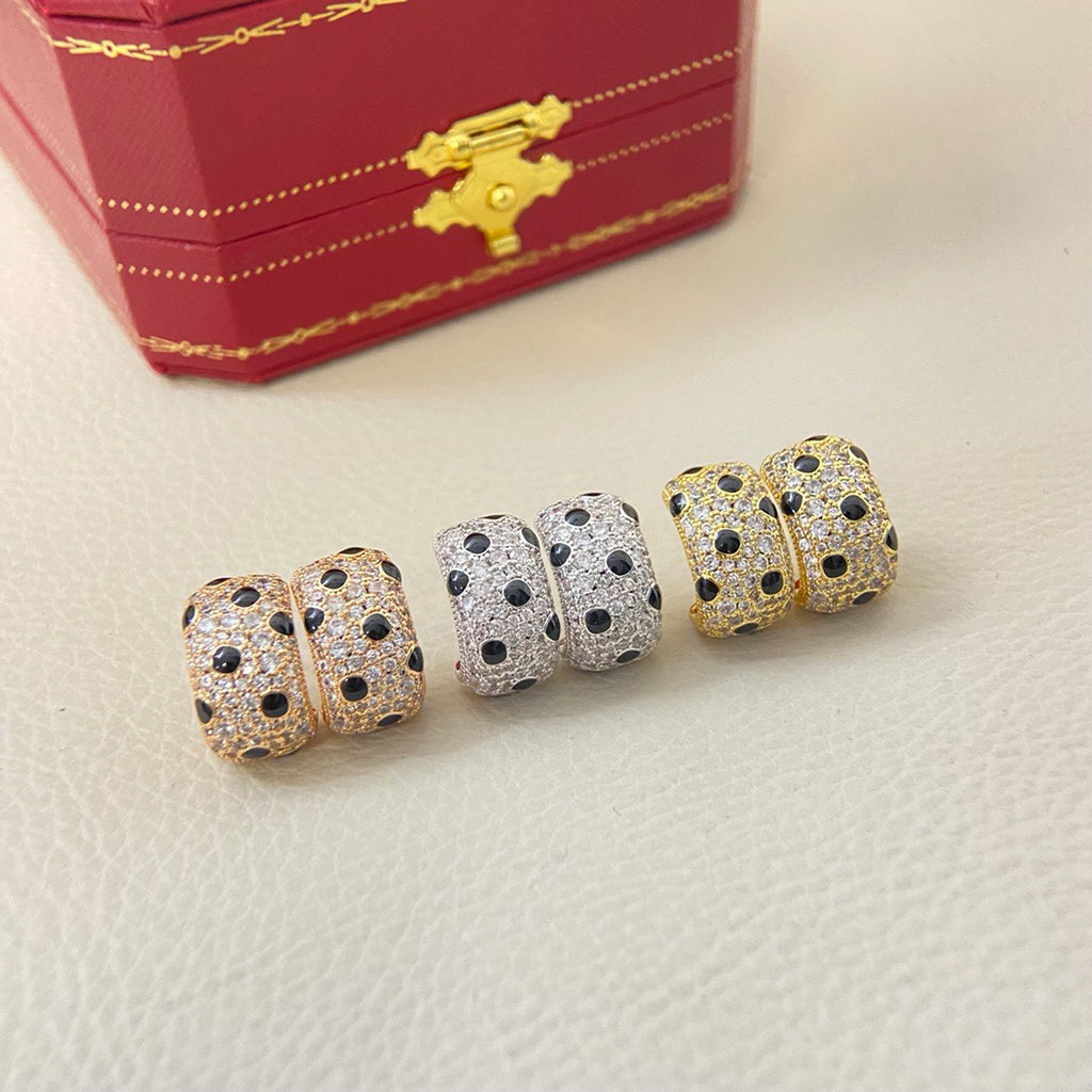[OrnoraJewelry]PANTHERE MINI FULL DIAMOND EARRINGS