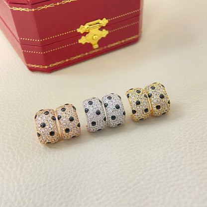 [OrnoraJewelry]PANTHERE MINI FULL DIAMOND EARRINGS