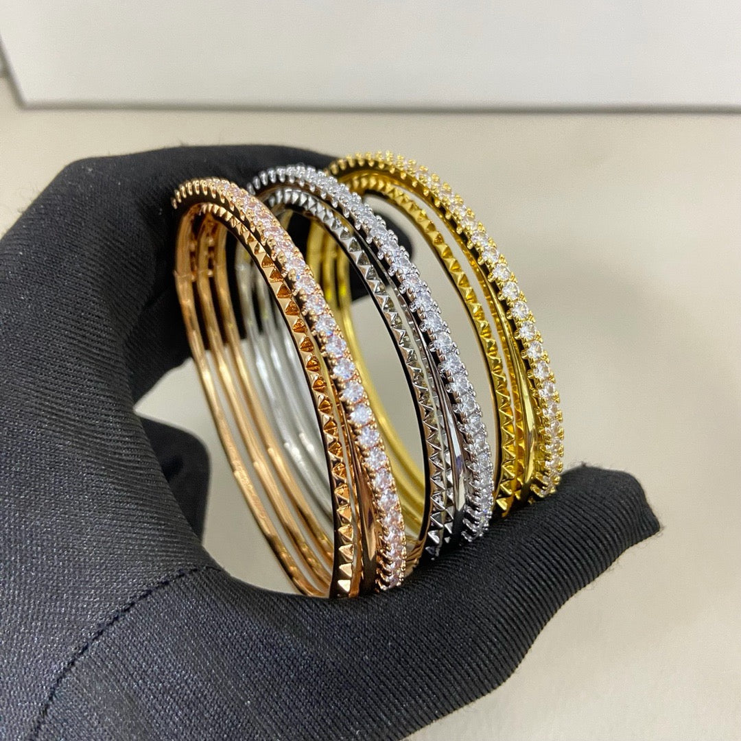 [OrnoraJewelry]ETINCELLE HALF-PAVED DIAMOND BRACELET