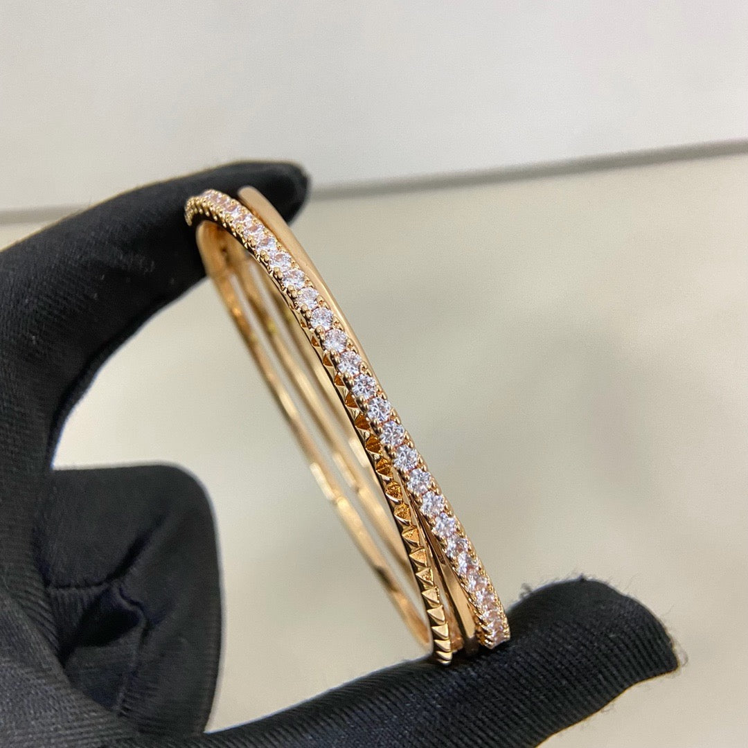 [OrnoraJewelry]ETINCELLE HALF-PAVED DIAMOND BRACELET