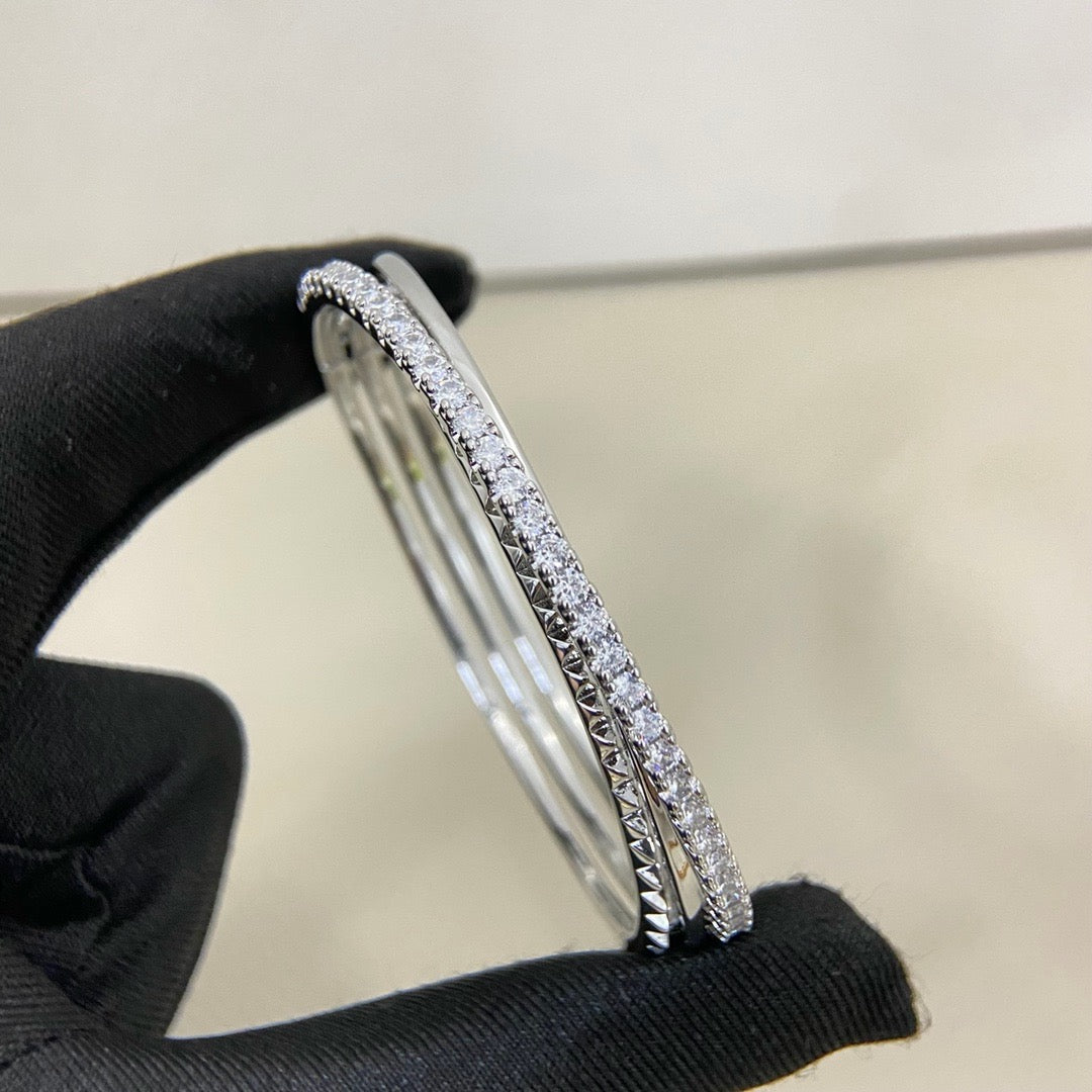 [OrnoraJewelry]ETINCELLE HALF-PAVED DIAMOND BRACELET