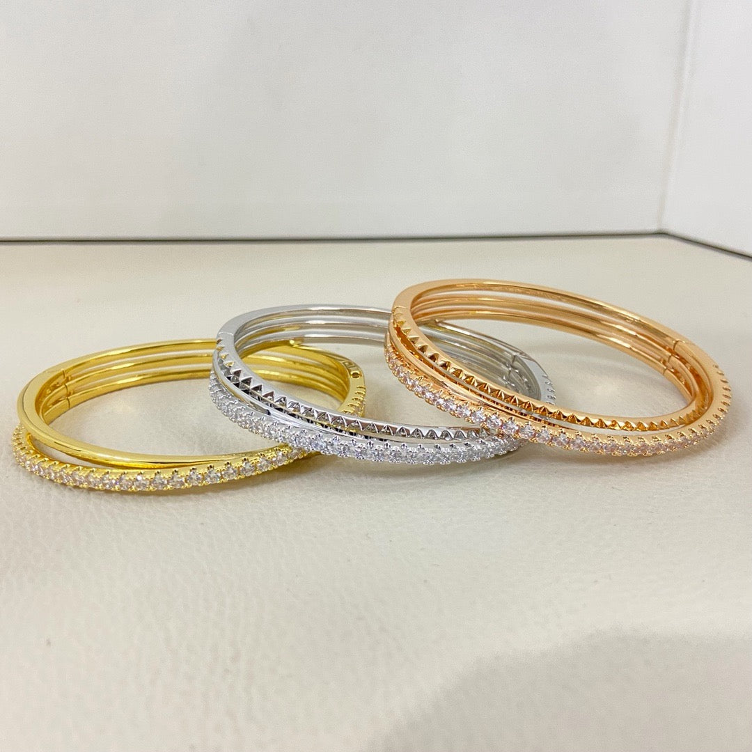 [OrnoraJewelry]ETINCELLE HALF-PAVED DIAMOND BRACELET
