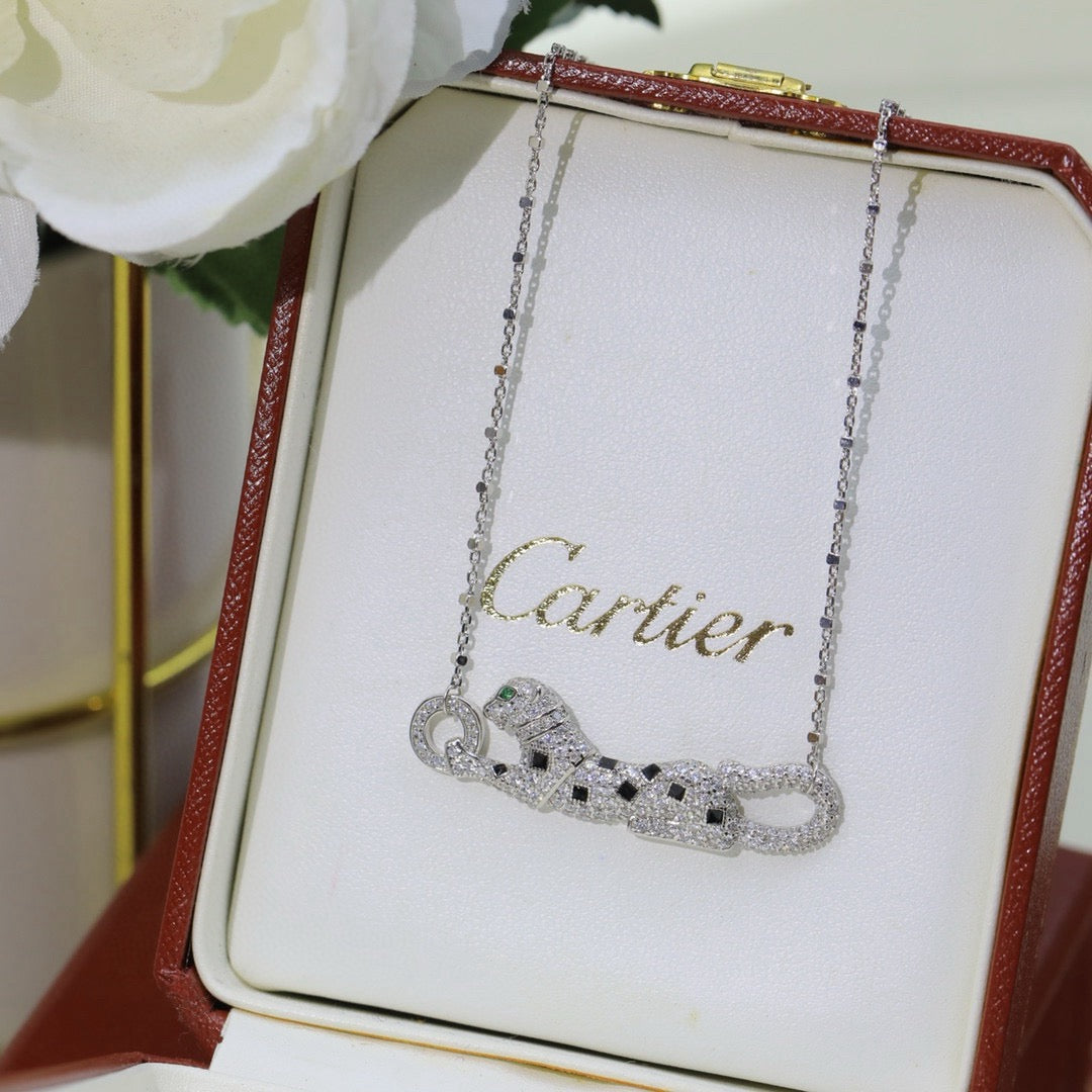 [OrnoraJewelry]PANTHERE PAVED DIAMOND NECKLACE