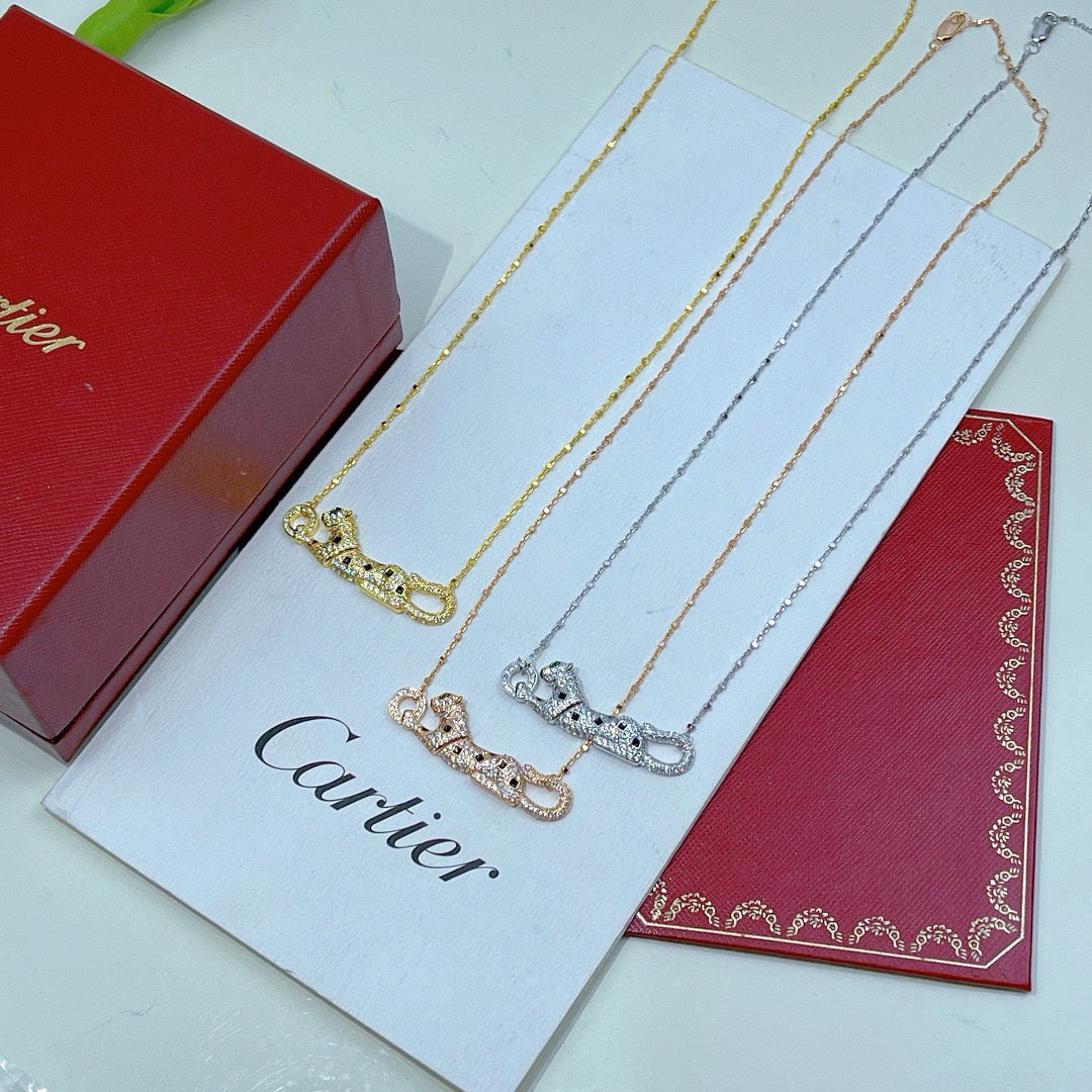 [OrnoraJewelry]PANTHERE PAVED DIAMOND NECKLACE