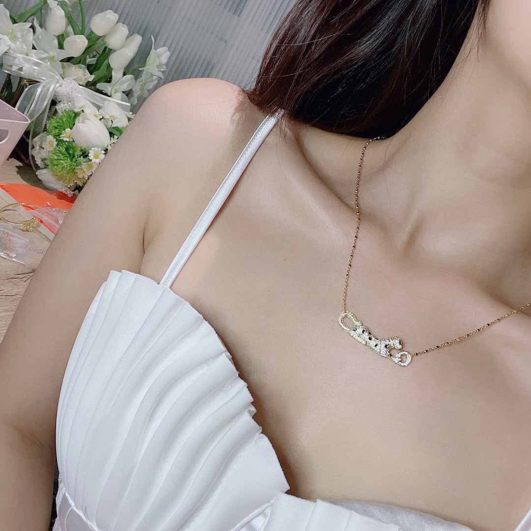 [OrnoraJewelry]PANTHERE PAVED DIAMOND NECKLACE