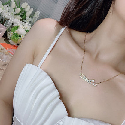 [OrnoraJewelry]PANTHERE PAVED DIAMOND NECKLACE
