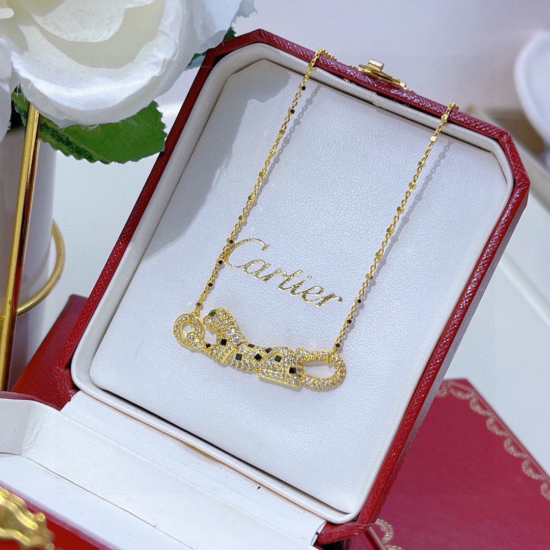 [OrnoraJewelry]PANTHERE PAVED DIAMOND NECKLACE