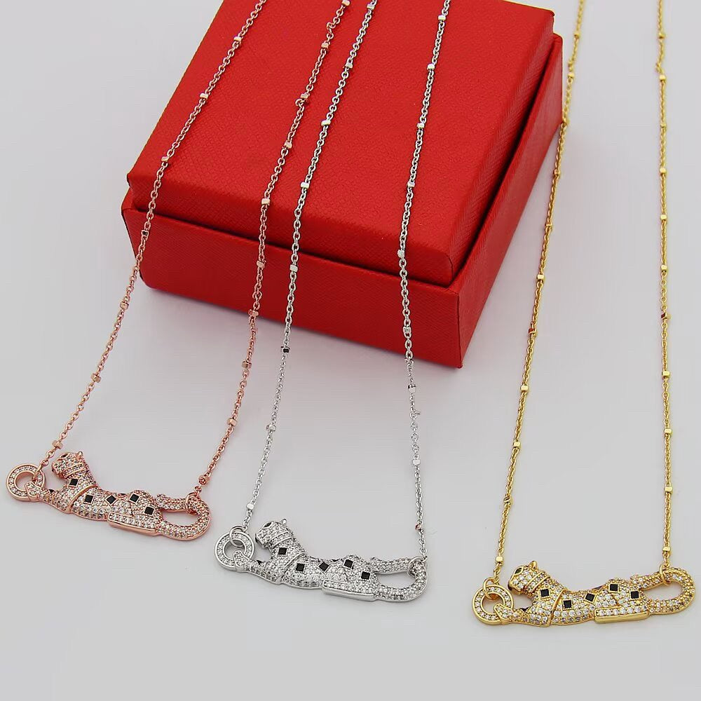 [OrnoraJewelry]PANTHERE PAVED DIAMOND NECKLACE