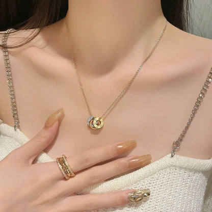 [OrnoraJewelry]LOVE 6 DIAMOND PENDANT NECKLACE