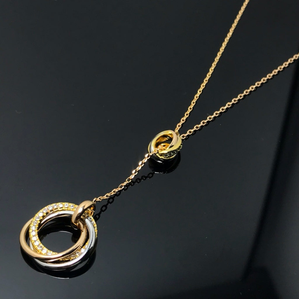 [OrnoraJewelry]TRINITY DIAMONDS NECKLACE