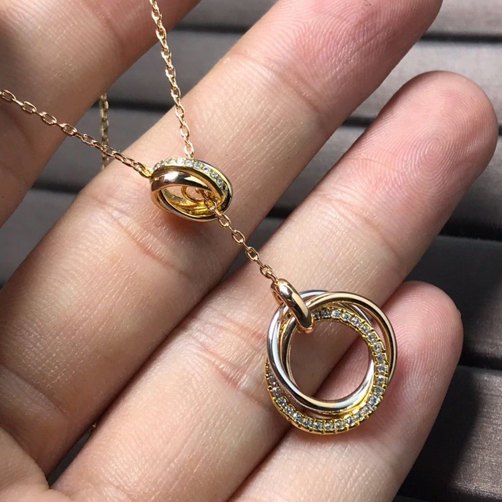 [OrnoraJewelry]TRINITY DIAMONDS NECKLACE