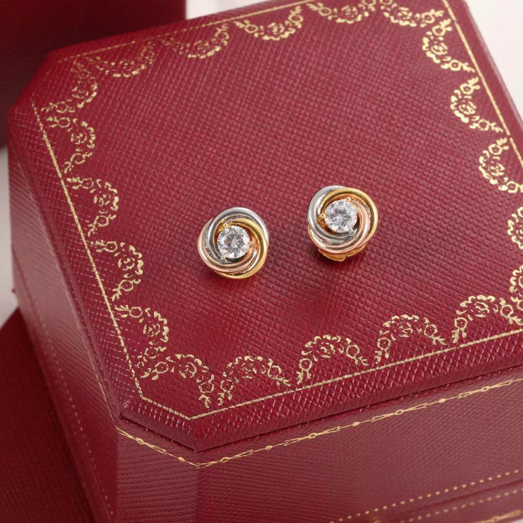 [OrnoraJewelry]TRINITY STUD DIAMOND EARRINGS