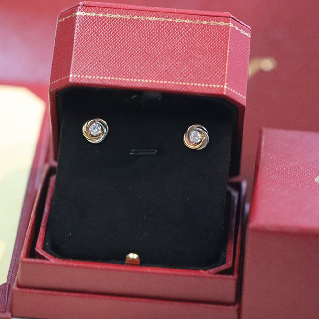 [OrnoraJewelry]TRINITY STUD DIAMOND EARRINGS