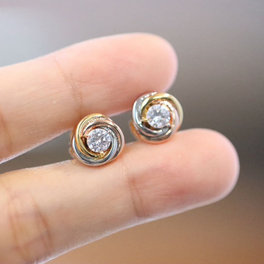 [OrnoraJewelry]TRINITY STUD DIAMOND EARRINGS