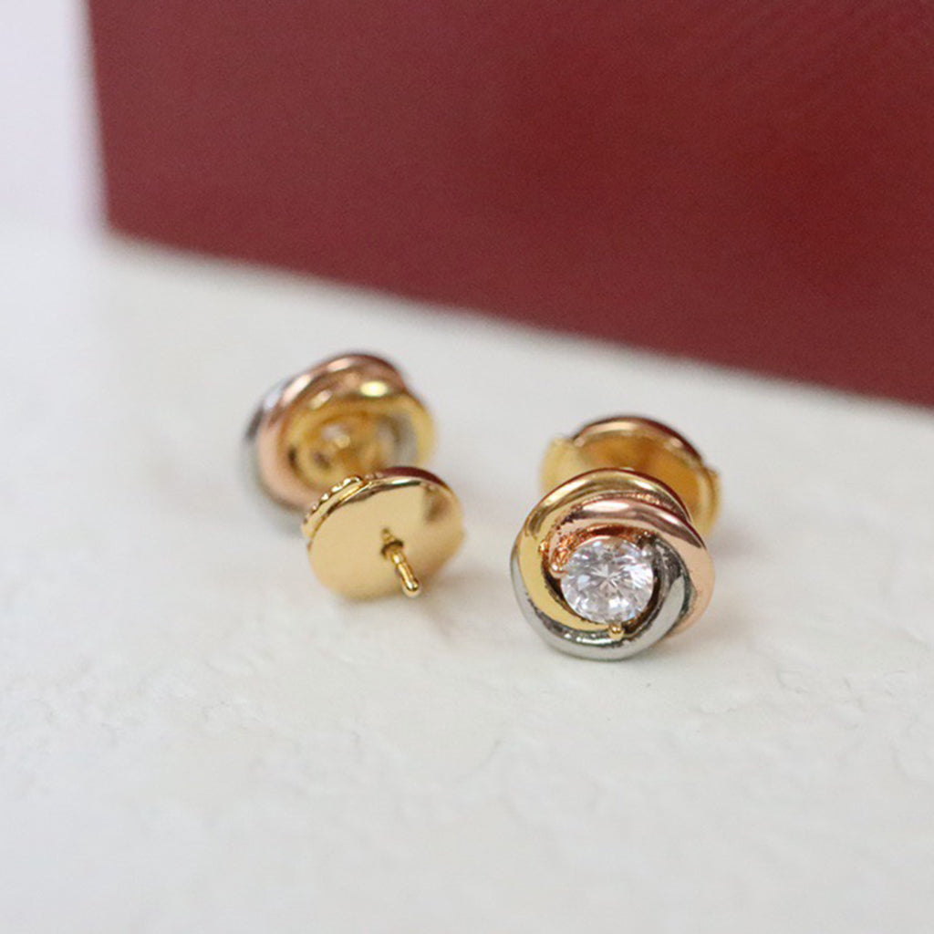 [OrnoraJewelry]TRINITY STUD DIAMOND EARRINGS