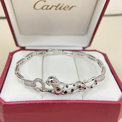 [OrnoraJewelry]PANTHERE HALF DIAMOND ON CHAIN BRACELET