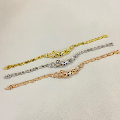 [OrnoraJewelry]PANTHERE HALF DIAMOND ON CHAIN BRACELET
