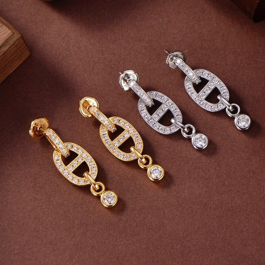 [OrnoraJewelry]HM CHAINE DIAMOND EARRINGS