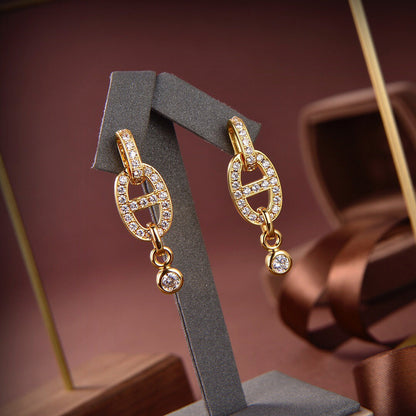 [OrnoraJewelry]HM CHAINE DIAMOND EARRINGS