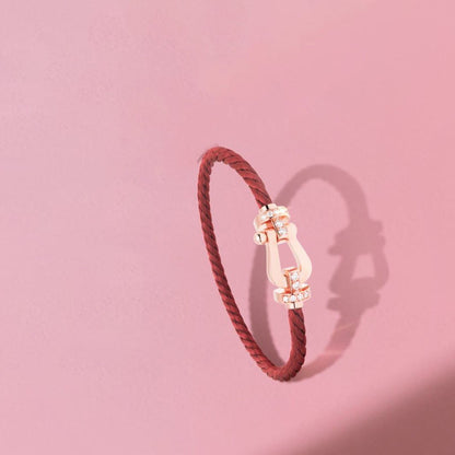 [OrnoraJewelry]FORCE 10 HALF DIAMOND PINK GOLD RED CORDERI LARGE AND MEDIUM MODEL