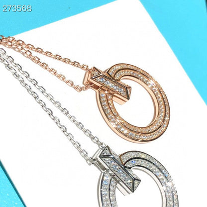 [Ornora Jewelry]T1 CIRCLE DIAMOND PAVED MEDIUM NECKLACE