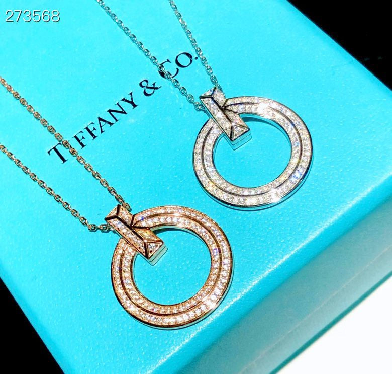 [Ornora Jewelry]T1 CIRCLE DIAMOND PAVED MEDIUM NECKLACE