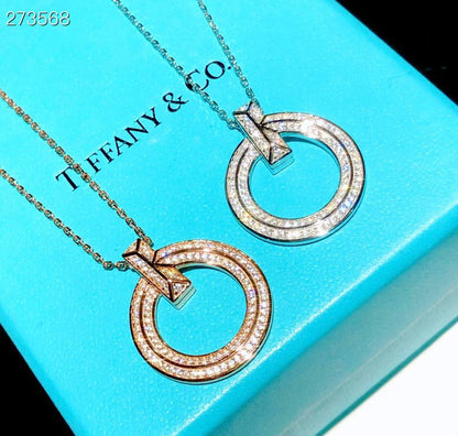 [Ornora Jewelry]T1 CIRCLE DIAMOND PAVED MEDIUM NECKLACE