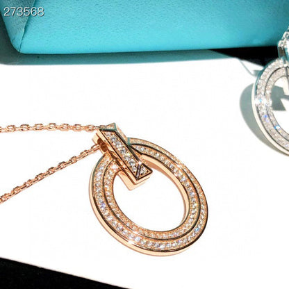 [Ornora Jewelry]T1 CIRCLE DIAMOND PAVED MEDIUM NECKLACE