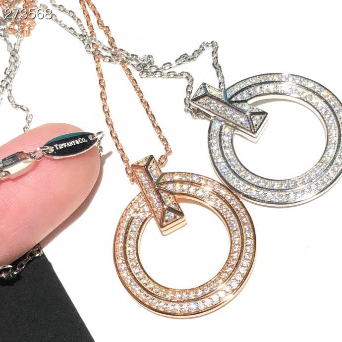 [Ornora Jewelry]T1 CIRCLE DIAMOND PAVED MEDIUM NECKLACE
