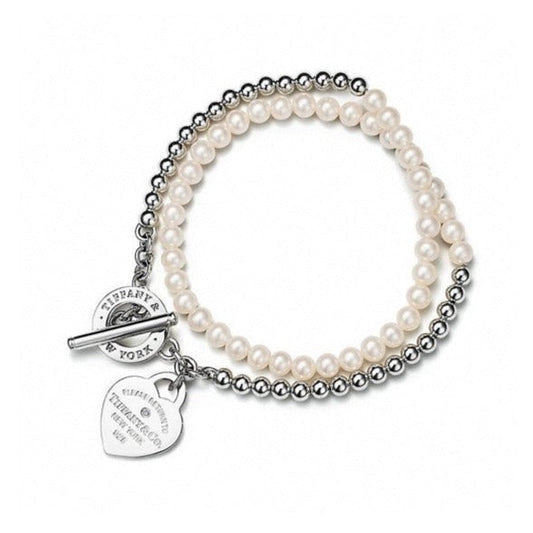 [Ornora Jewelry]RETURN TO TIF HEART TAF BEAD PEARL BRACELET