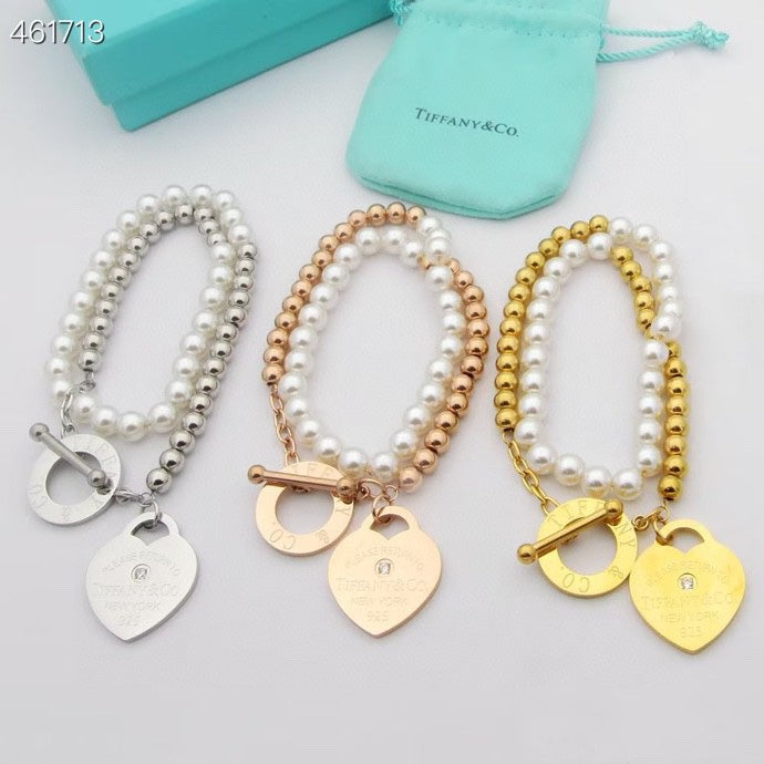 [Ornora Jewelry]RETURN TO TIF HEART TAF BEAD PEARL BRACELET