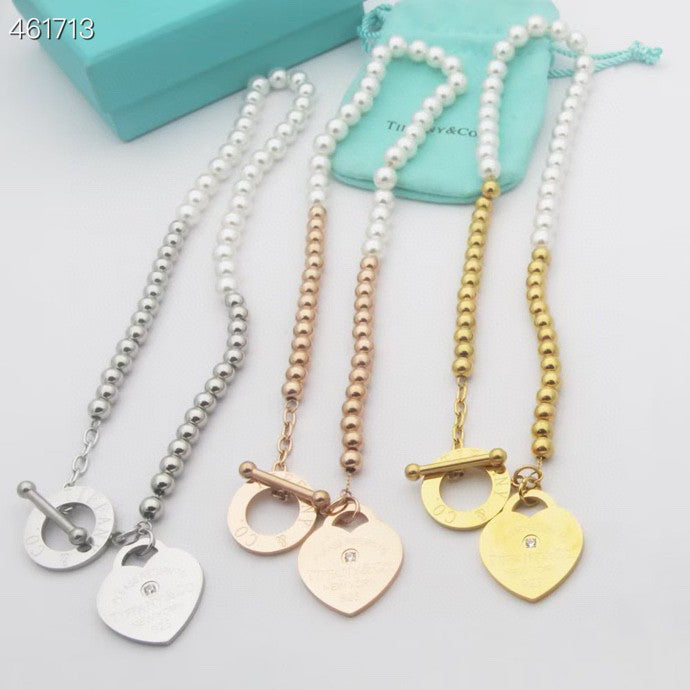 [Ornora Jewelry]RETURN TO TIF HEART TAF BEAD PEARL BRACELET