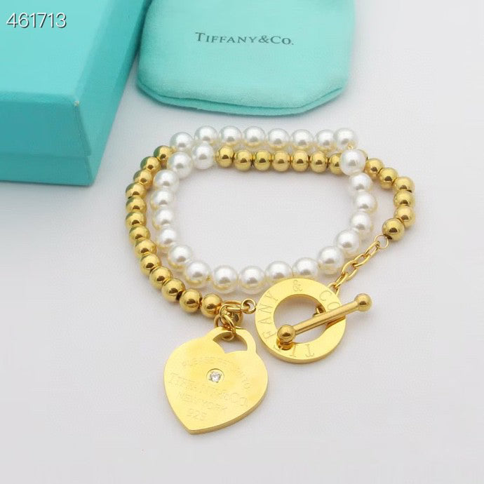 [Ornora Jewelry]RETURN TO TIF HEART TAF BEAD PEARL BRACELET