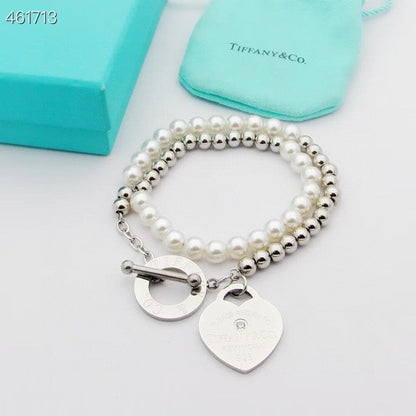 [Ornora Jewelry]RETURN TO TIF HEART TAF BEAD PEARL BRACELET