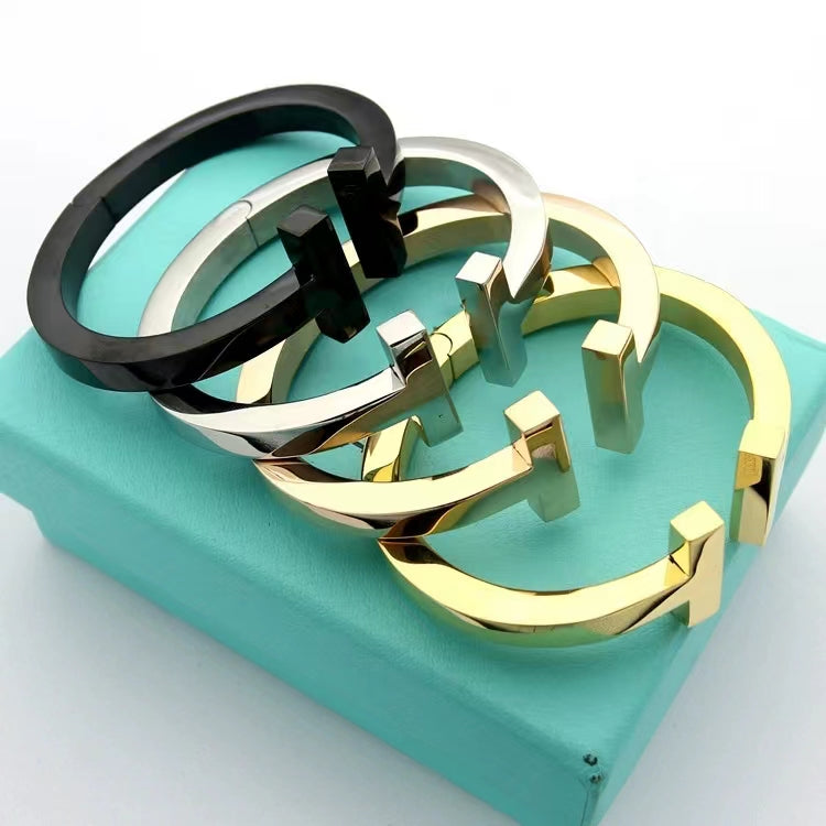 [Ornora Jewelry]T SQUARE OPEN BRACELET