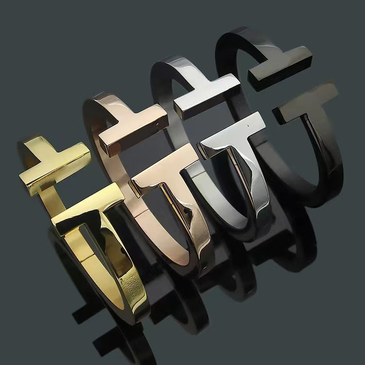 [Ornora Jewelry]T SQUARE OPEN BRACELET