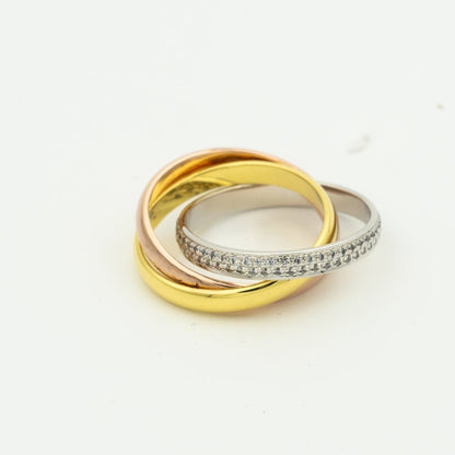 [OrnoraJewelry Jewelry]TRINITY RING GOLD PINK GOLD SILVER DIAMONDS