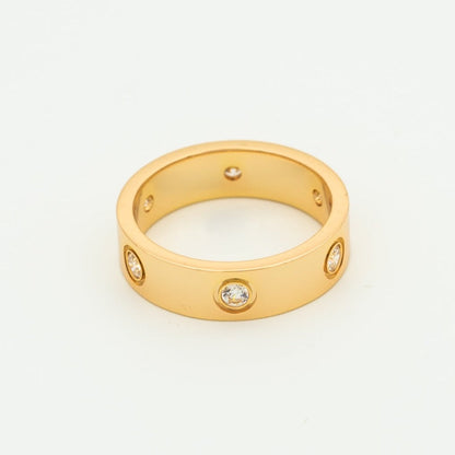 [OrnoraJewelry]LOVE RING 5.5MM 6 DIAMONDS PINK GOLD