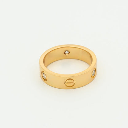 [OrnoraJewelry]LOVE RING 5.5MM 3 DIAMONDS PINK GOLD