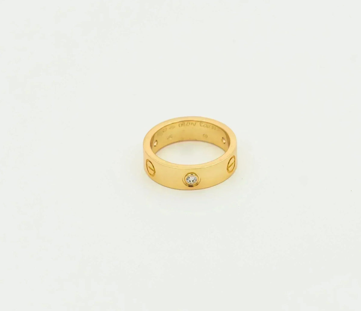 [OrnoraJewelry]LOVE RING 5.5MM 3 DIAMONDS GOLD