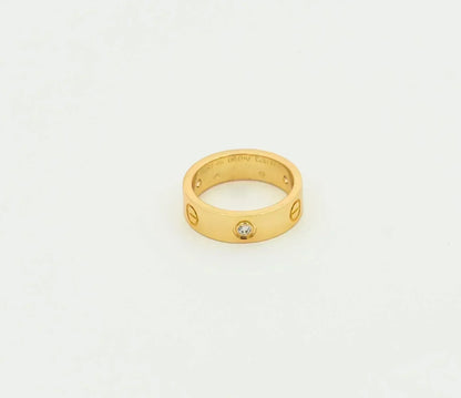 [OrnoraJewelry]LOVE RING 5.5MM 3 DIAMONDS GOLD