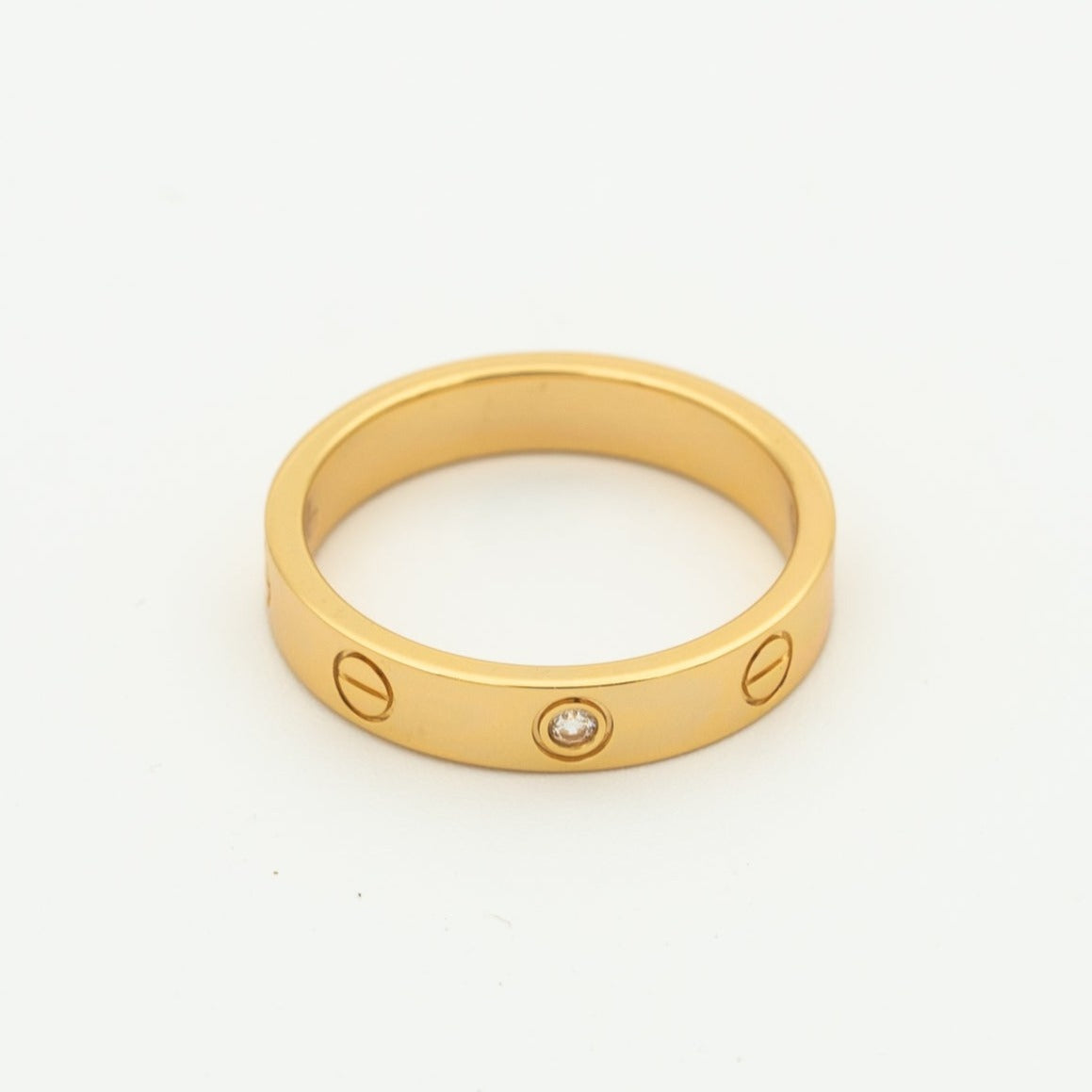 [OrnoraJewelry]LOVE RING 4MM 1 DIAMOND PINK GOLD