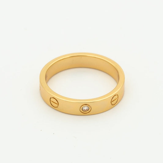 [OrnoraJewelry]LOVE RING 4MM 1 DIAMOND PINK GOLD