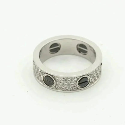 [OrnoraJewelry]LOVE RING 5.5MM DIAMONDS PAVED CERAMIC