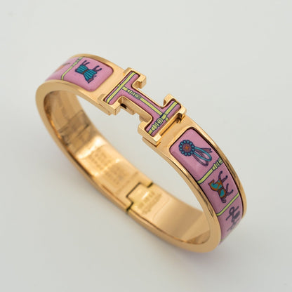 [OrnoraJewelry]H PINK GOLD BRACELET PINK CERAMIC