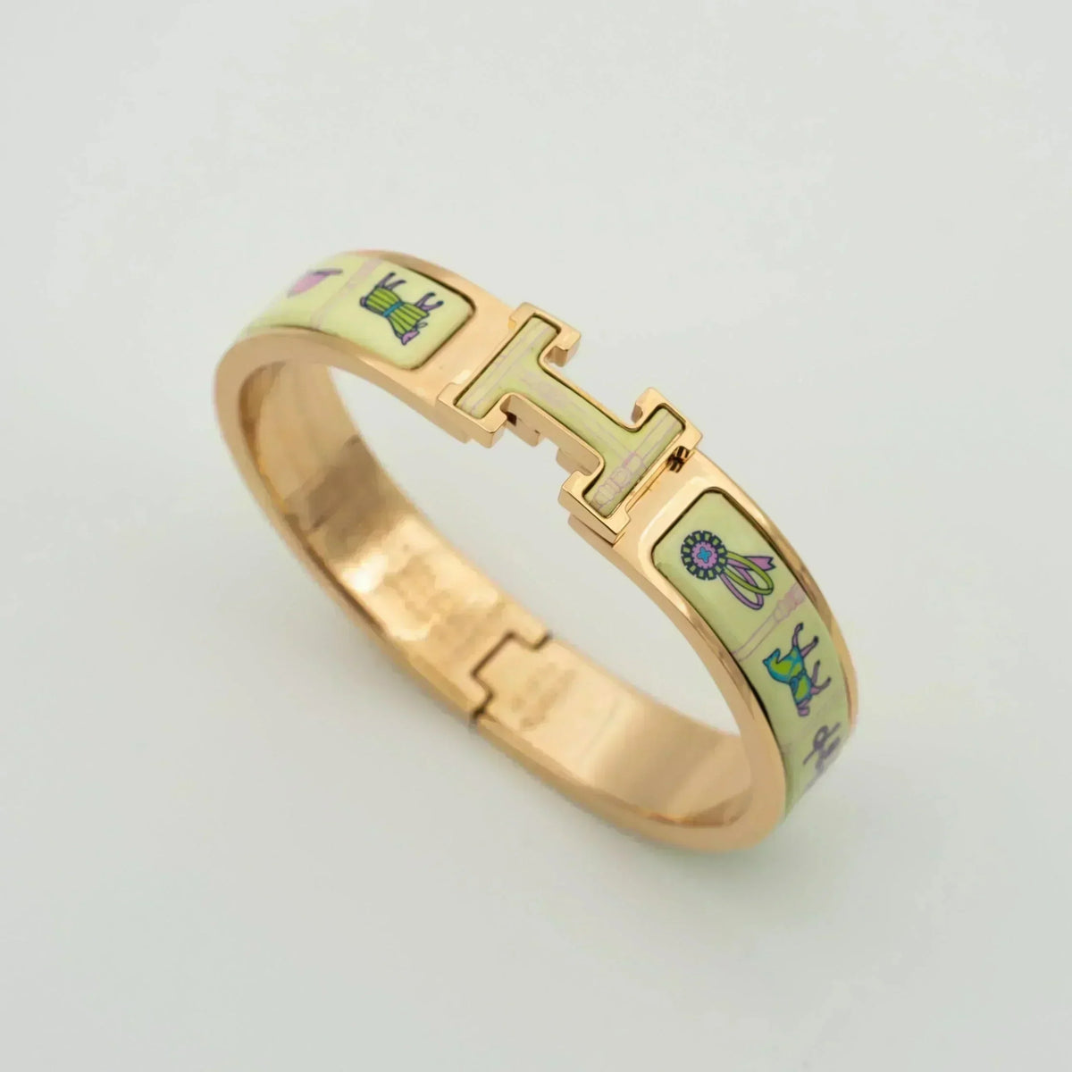 [OrnoraJewelry]H PINK GOLD BRACELET CREAM CERAMIC