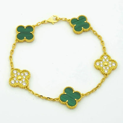 [OrnoraJewelry] CLOVER 5 MOTIF MALACHITE BRACELET COLLECTION