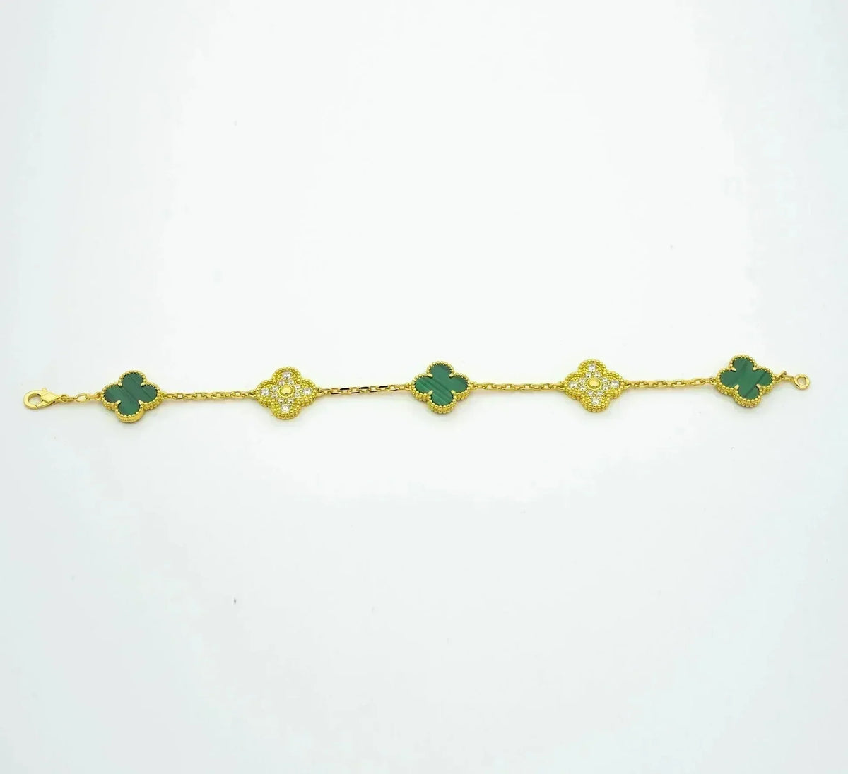 [OrnoraJewelry] CLOVER 5 MOTIF MALACHITE BRACELET COLLECTION