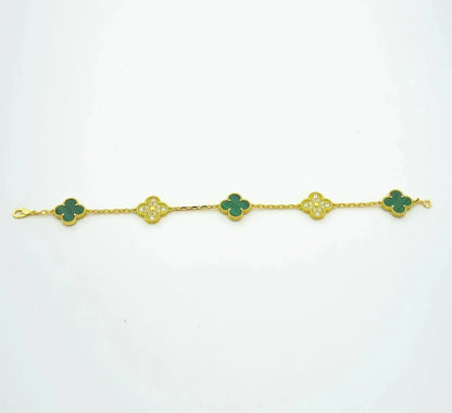 [OrnoraJewelry] CLOVER 5 MOTIF MALACHITE BRACELET COLLECTION