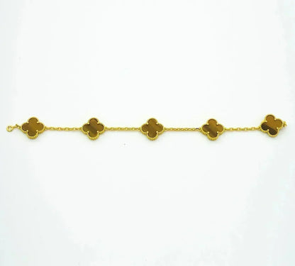[OrnoraJewelry] CLOVER 5 MOTIFS TIGER EYE BRACELET COLLECTION